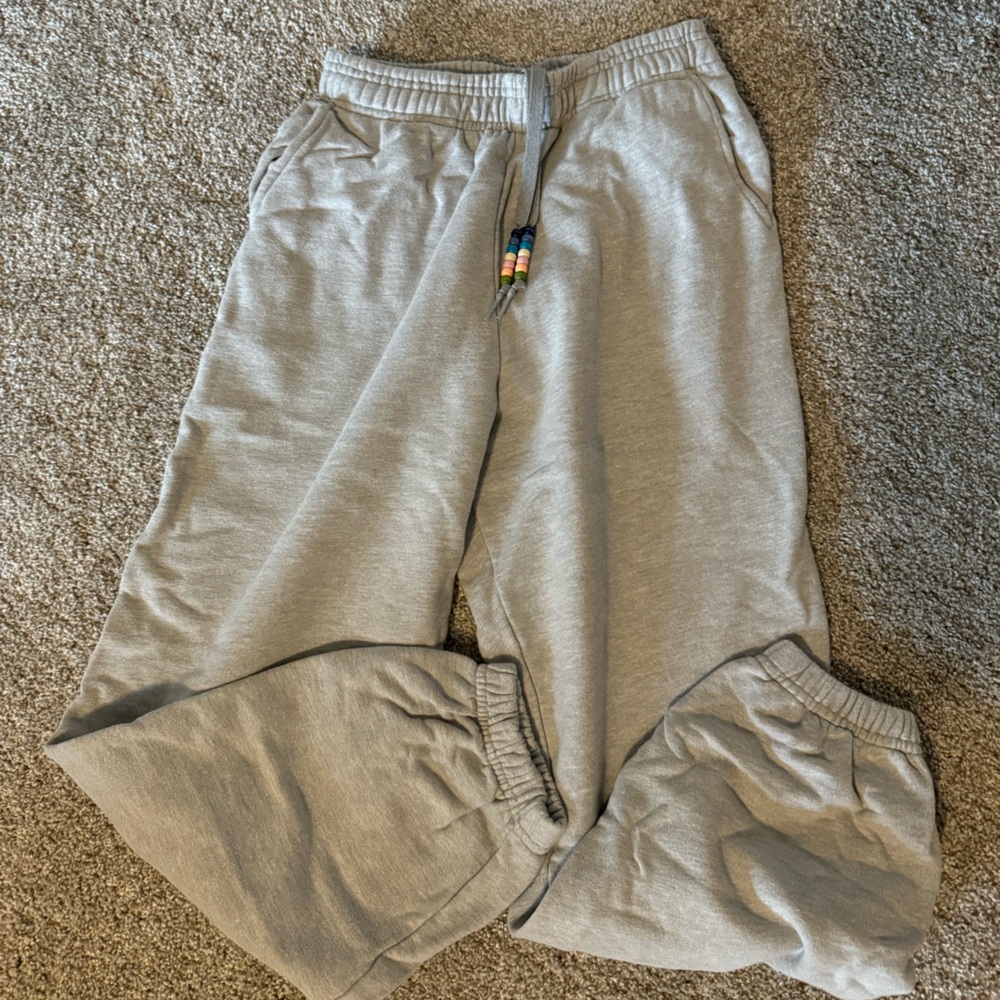 Daily Drills Light Gray Track Pants with Beaded Drawstring